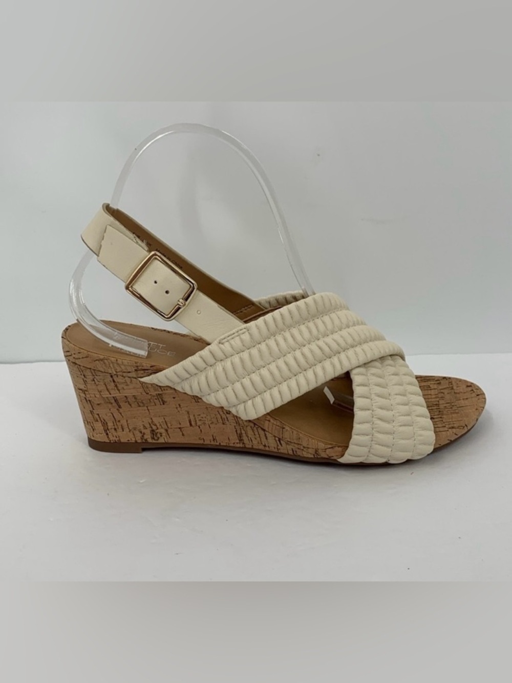 Market & Spruce Jayna cork wedge sandals cream criss cross strap shoe new 6.5